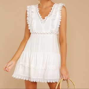 Off White Crochet Mini Dress